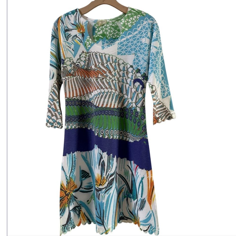 Atelier 5 by Gozde Yilmaz Art to Wear Long Sleeve Printed A Line Dress S